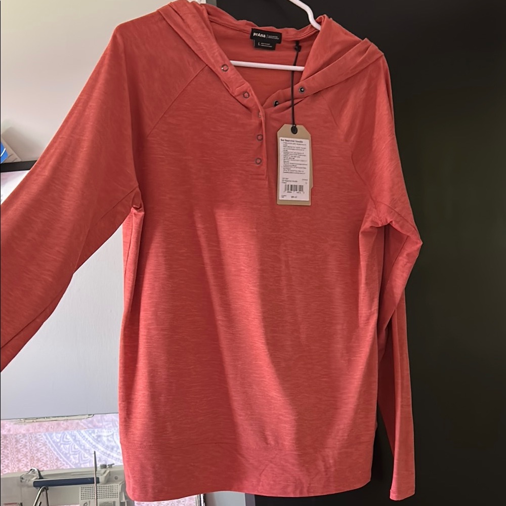 Pink Hooded Long Sleeve Top